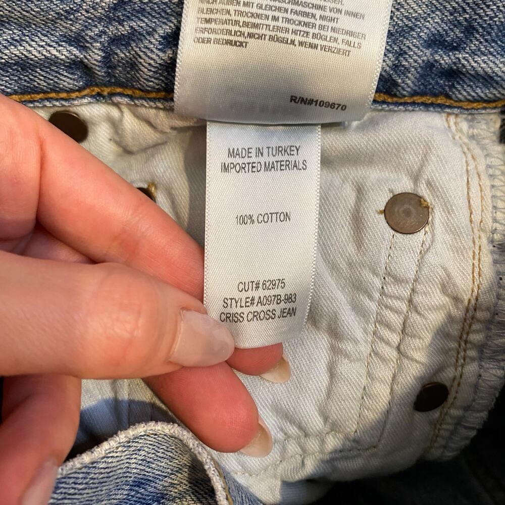 Agolde Criss Cross Arc Jeans High Rise Vintage Wash Size 24 - Picture 10 of 10